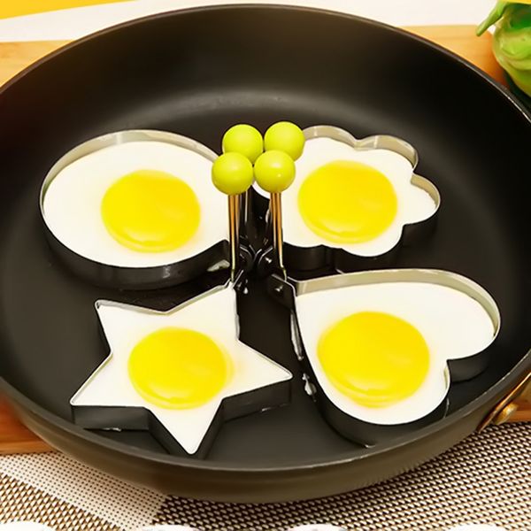 

2019 fried egg pancake blender, stainless steel shaper, fried egg pancake ring, heart shape mold, cooking tool for cooking eggs egg tools