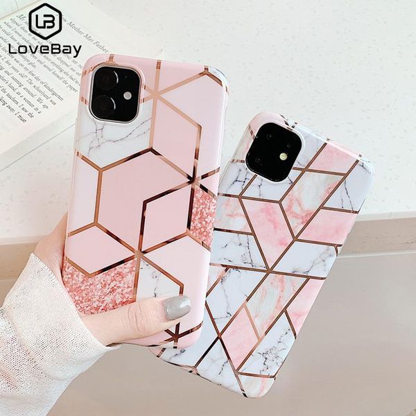 

geometric marble texture phone cases for iphone 11 x xr xs max 11 pro max soft imd cases cover for iphone 6 6s 7 8 plus uk0001