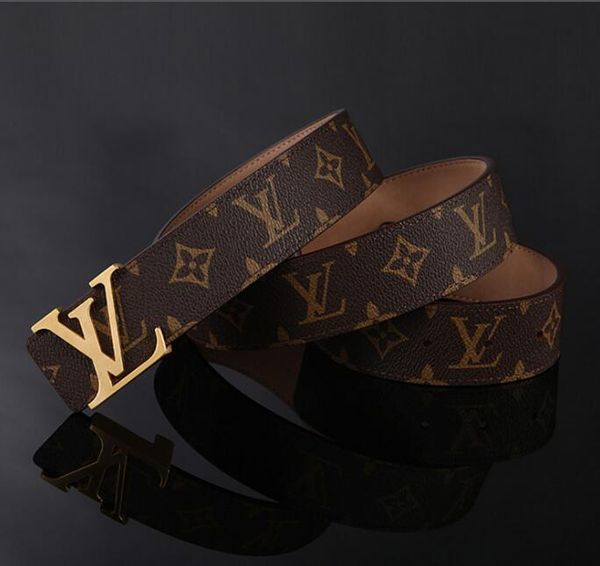 

2020 designer belts for mens belts designer belt plaid luxury belt leather business belts flower women big gold/silver buckle, Black;brown