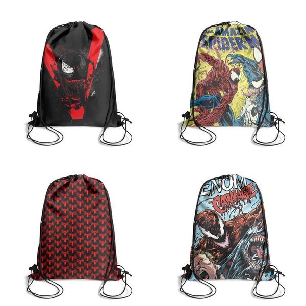 

venom резня unleashedfashion подпруга ремень рюкзака, дизайн ретро шаблон прочный и удобный струнный пакет, подходящий для наружного 03