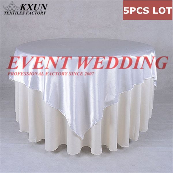 

5pcs lot seamless satin table cloth overlay for wedding event decoration