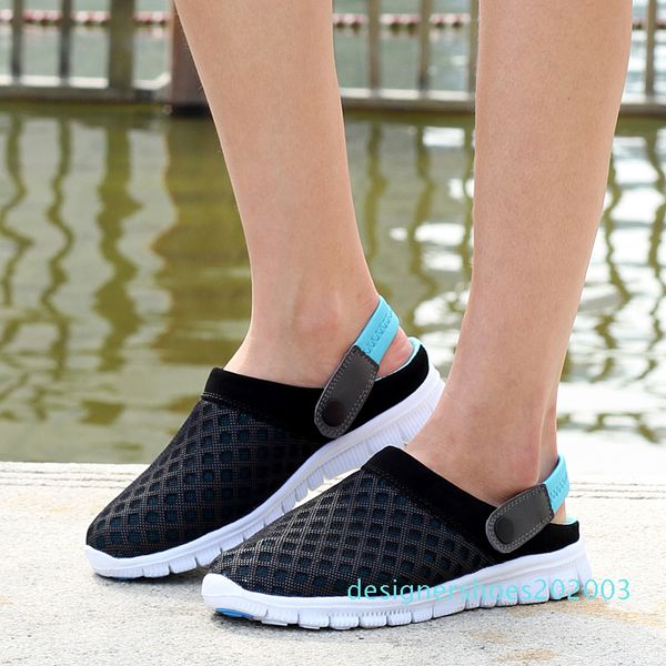 

polali men summer shoes sandals 2018 beach flip flops mens slippers light breathable outdoor boat casual shoes big size 36-46 01d d03, Black