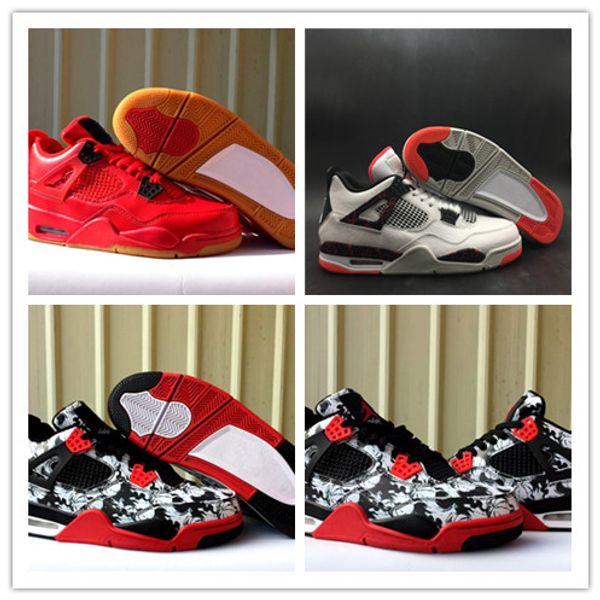 

2019 Jumpman 4 NRG Black White Pizzeria Pale Citron Tattoo Singles Day Cement Bred Fire Red Basketball Shoes 4S Mens Sports Sneakers