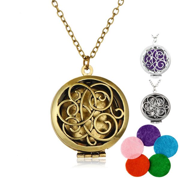 

connected heart aromatherapy necklace ma'am special-purpose perfume emission pendant gift, Silver