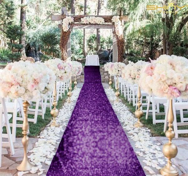 

purple aisle runner 50ftx4ft wedding rugs sparkle sequin fabric wedding carpet glitter ceremony event aisle carpets outdoor rug