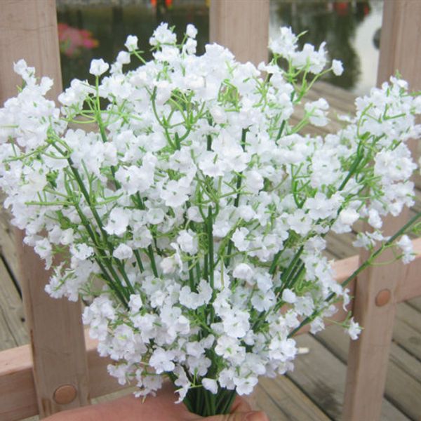 

50 шт. белый искусственный детские дыхание цветы искусственные гипсофила поддельные шелковый цветок завод главная свадьба украшение дома