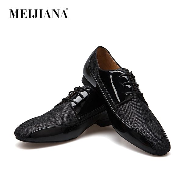 

meijiana handmade leather and sequins leather and men's formal shoes oxford shoes for men genuine, Black