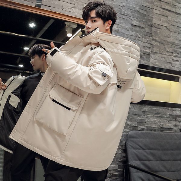 

men hiking puffer jacket keep warm outdoor down jacket overcoat outwear padded hooded down winter coat camping mantel, Blue;black