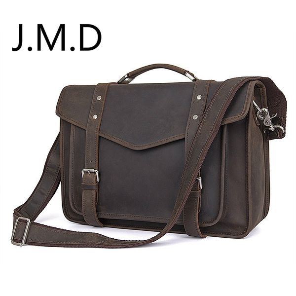 

j.m.d new men's first layer leather shoulder messenger handbag business bag briefcase 7377