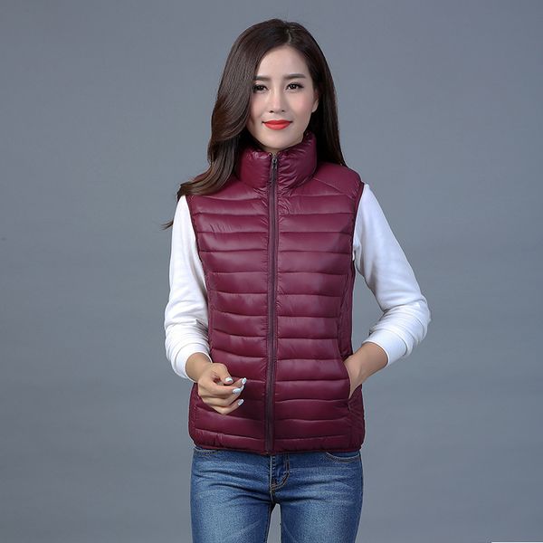 

women winter padded waistcoats autumn spring outwear vests 36, Black;white