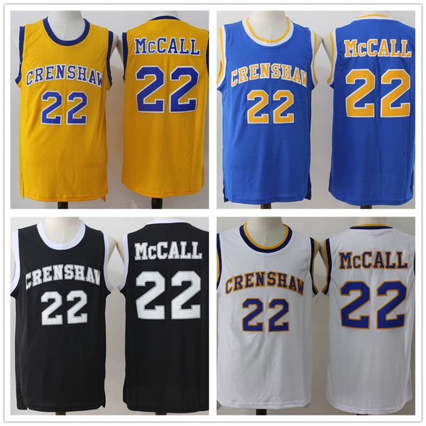 

quincy mccall #22 jersey movie basketball crenshaw jerseys high school black yellow blue white basketball jerseys for men fast shipping