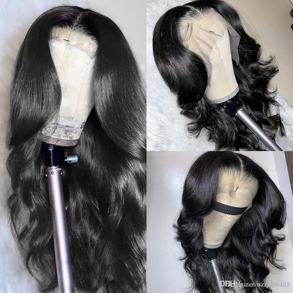 

объемная волна 360 glueless full lace фронтальные парики для чернокожих женщин брази реми preplucked фронта шнурка человеческих волос закрыт, Black
