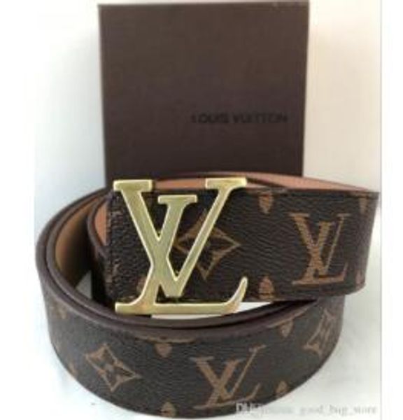 

With box men belt de igner belt for women nake luxury belt leather bu ine belt 13 loui 13 vuitton women big gold buckle 2019 new, Black;brown