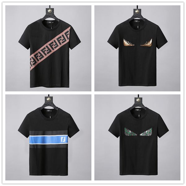 

Дизайнер Футболка Мужчины 2019 Марка Мужской С Коротким Рукавом Вышивка Печати Футболки Мужская Повседневная Мужская Тонкая Футболка Тонкий Тройник с тегами Высокое Качество