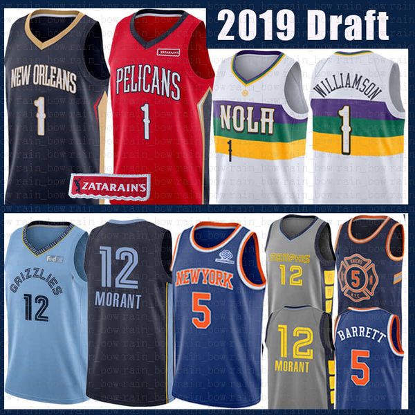 

2019 memphi ja morant grizzlie new orlean zion 1 william on pelican jer ey new york r j rj barrett knick 12 5 draft pick ba ketball