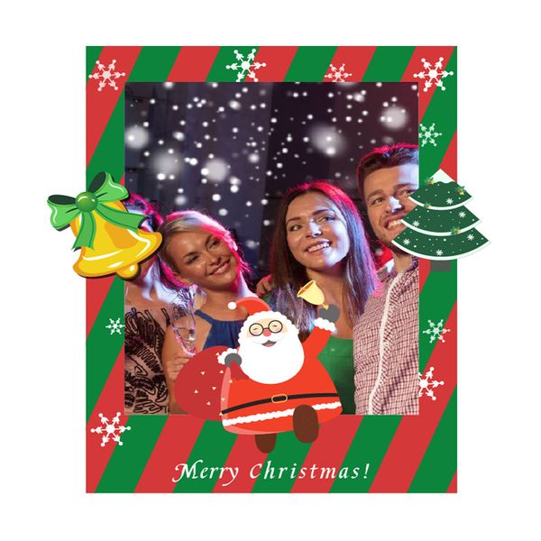 

selling christmas kt board frame party props paper beard red lips christmas party frame