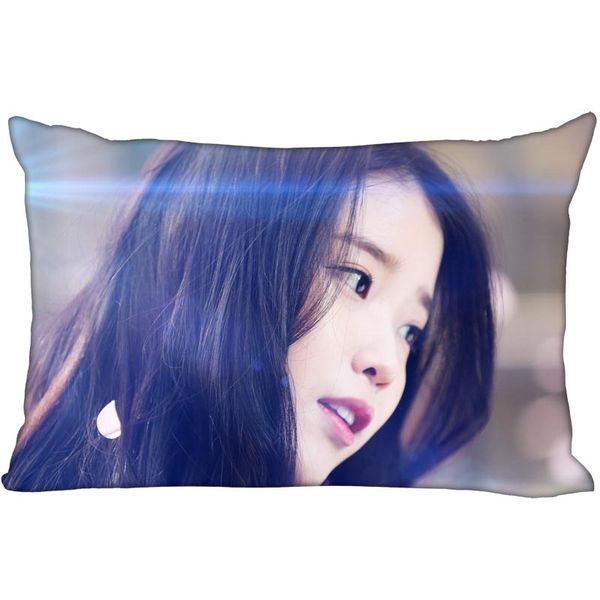 

kpop star iu rectangular pillowcase two sided printing satin pillow cover custom your image gift pillow case