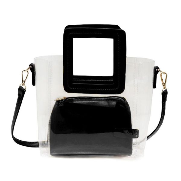 

2 шт. женщины прозрачный небольшой сумка сумка летний пляж кошелек crossbody tote топ ручка сумки 2019 женщины сумка мода