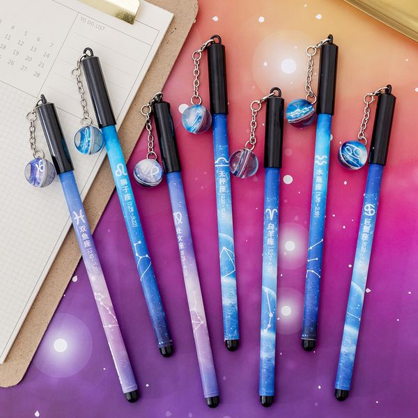 

3 pics constellation pendant pen for office stationery netural student writing gel pens
