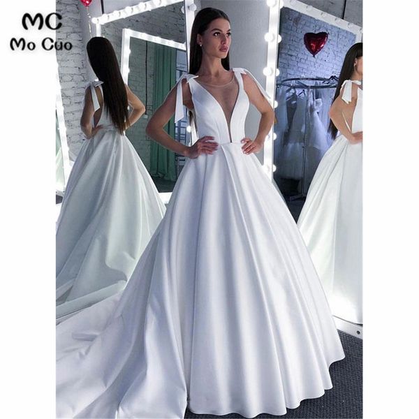 

puffy 2019 evening dresses long prom gown bow scoop vestidos de fiesta long sleeveless graduation evening dresses, White;black