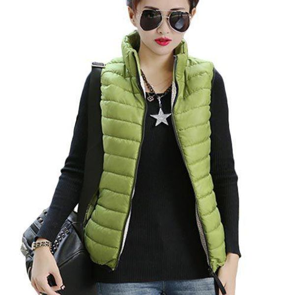 

plus size women sleeveless jacket winter korean short cotton regular basic paragraph slim coat outerwear new fit, Black;brown