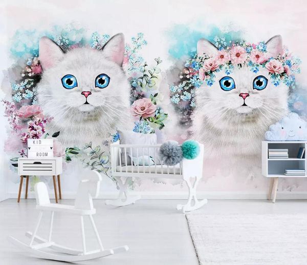 

self-adhesive] 3d cute cat 178546 wall paper mural wall print decal murals