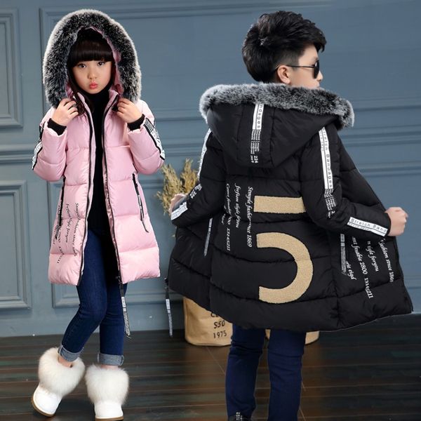 

unisex winter детская одежда детская вниз хлопок верхняя одежда девочки wadded куртка для детей средней длины сгущение хлопок-ватник, Blue;gray