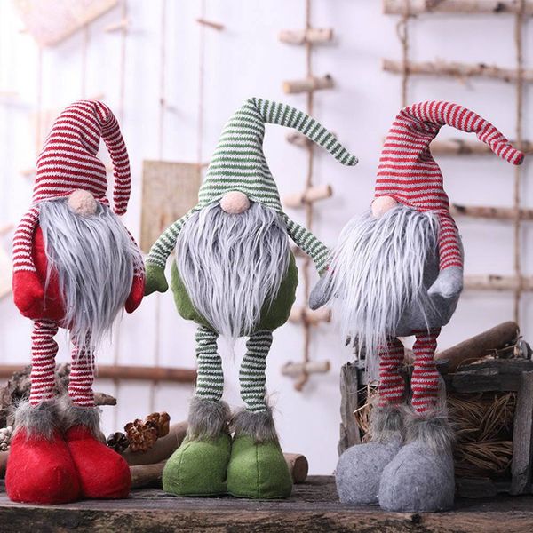 

kids children toys elf holiday gift christmas doll striped home standing table gnome decoration figurines plush faceless swedish