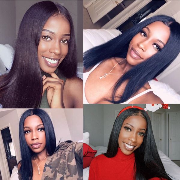 360 Lace Frontal Wig Peruvian Straight Hair Pre Plucked With Baby