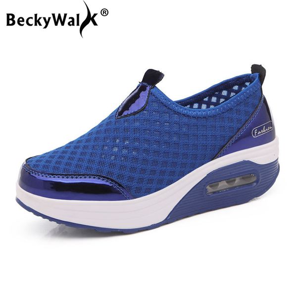 

women's platform shoes leisure mesh cloth slip on female shoes women summer breathable sneakers woman size 35-41 wsh3280, Black