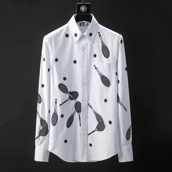 

men's new 100% cotton embroidered casual shirts mens dress shirt men fashion long sleeve male shirt, White;black