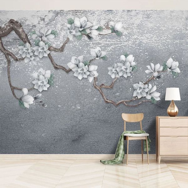 

custom self-adhesive wallpaper 3d hand painted magnolia flower p wall murals living room tv sofa home decor 3d wall stickers