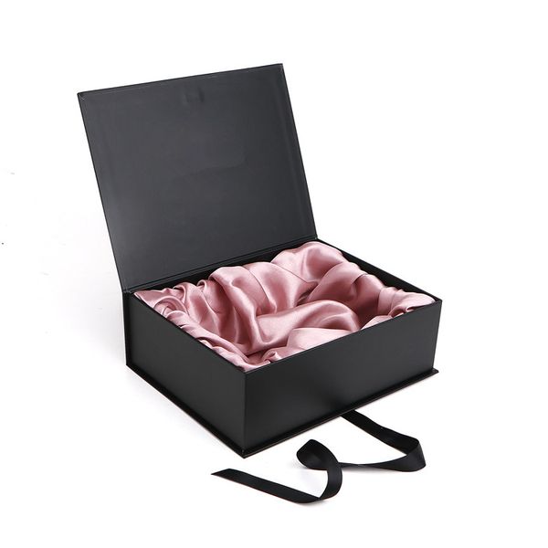 

chocolate window candy boxes black foldable christmas gift box with ribbon closure