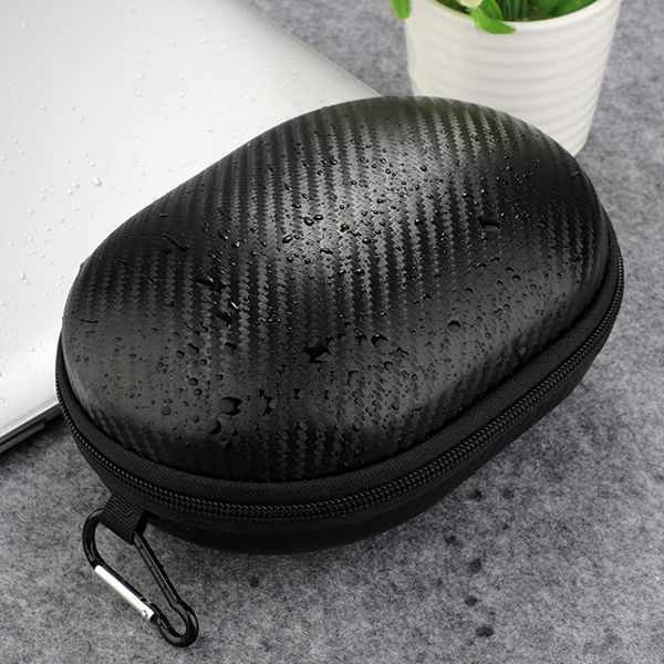

black portable hard case sd tf card earphone