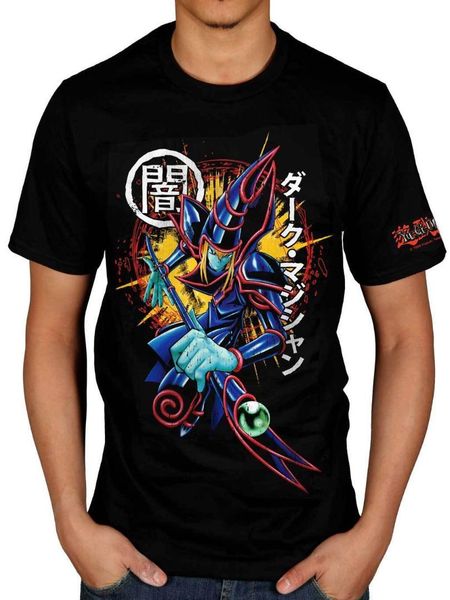 

official yu-gi-oh dark magician t-shirt card game anime japenese, White;black