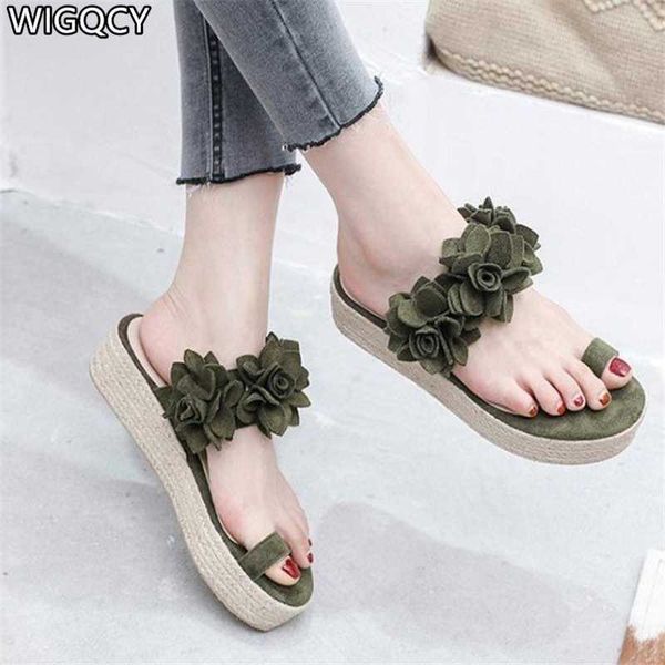 

2020 womens flip flops womens platform slippers flower wedges women casual shoes plus size 35-43 women summer beach shoes d706, Black