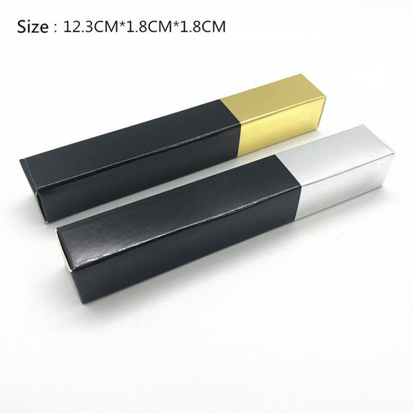 

sample 1.8*1.8*12.3cm silver/gold eyeliner packaging paper eyeliner lipstick pen package box eyeliner gift box f3364