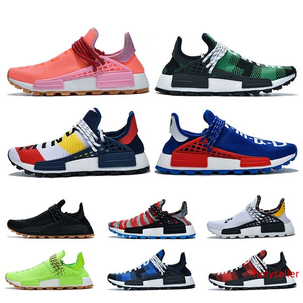 

2019 pharrell williams nmd human race for men women trail infinite species reflective bbc blue red green plaid designer trainers sneakers