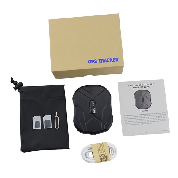

platform strong magnet realtime tracking sms gprs car tracker vehicle locator tk905(with box) with waterproof bag gps