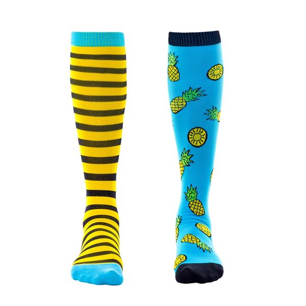 

sports elastic compression knee-high socks elastic breathable nylon hosiery anti-slip quick-drying socks, Black