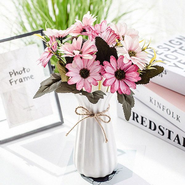 

10 heads artificial gerbera silk flowers vintage literary daisy fake flower sunflower wedding decoration home decor accessories