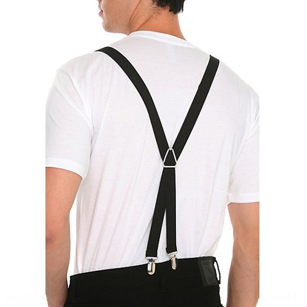 

v5uhr male and female universal 4-clip pure black elastic shoulder strap shoulder strap elastic straps clip trouser belts performance, Black;white