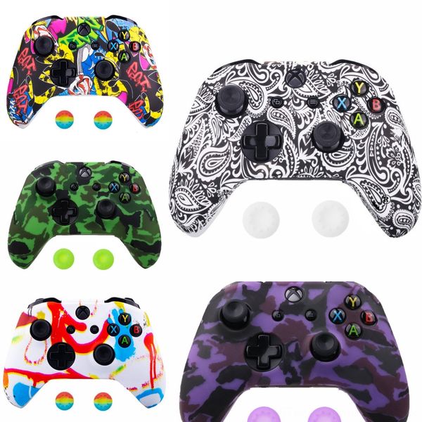 

fwfyr camouflage camo silicone protective skin case rubber cover sleeve for xbox one s x controller protector
