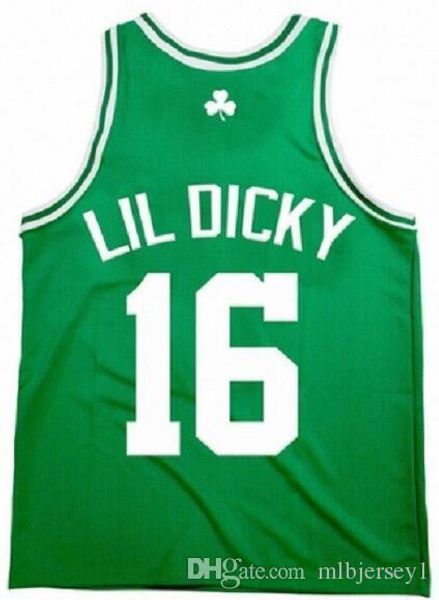 

lucky 16 lil dicky jersey green mens custom embroidery jerseys, Black;blue