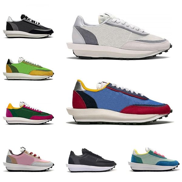 

ldv waffle running shoes mens womens sneakers black white grey pine green gusto varsity blue trainers sports drop shipping