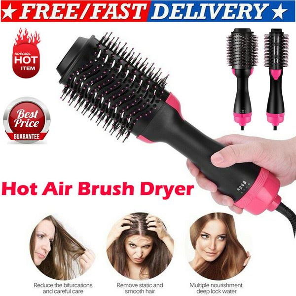 

electric hair brush pro one step hair dryer and volumizer straightener and curler 2in1 salon air curling iron rollers comb
