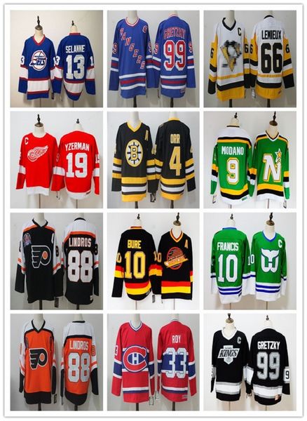 

vintage ccm wayne gretzky 66 mario lemieux 9 bobby hull hockey jersey gordie howe 4 bobby orr patrick roy eric lindros leetch messier jersey, Black;red
