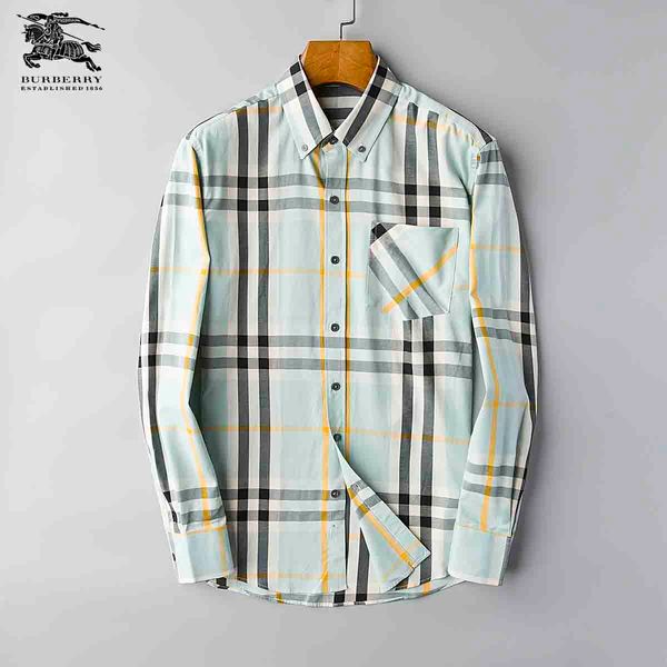 

burberri mens luxury fashion shirt salling size boutique new cotton shirt comfortable outdoor casual shirt wild breathable custom shirts, White;black