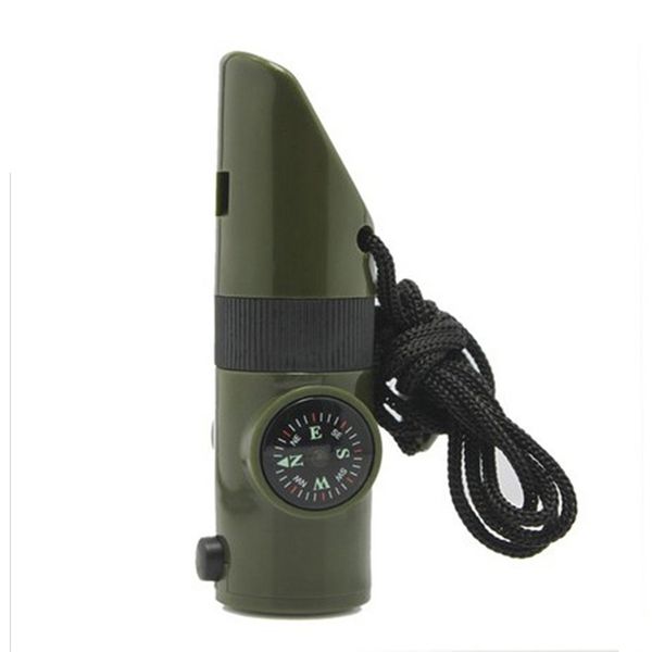 

multifunction tool hikin mini whistle plastic 7 in 1 outdoor rescue signal emergency survival sports camping camouflage color