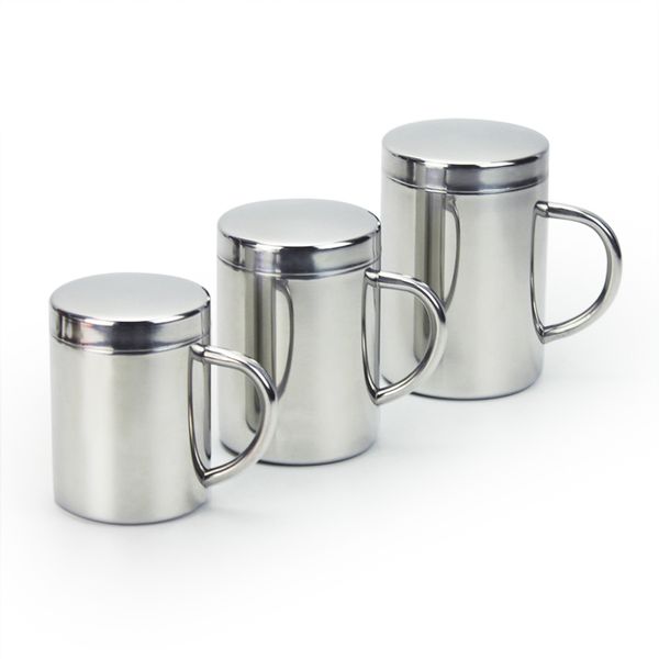 

new arrival logo custom double walled stainless steel mugs heat protection homeheld water cup with handgrid